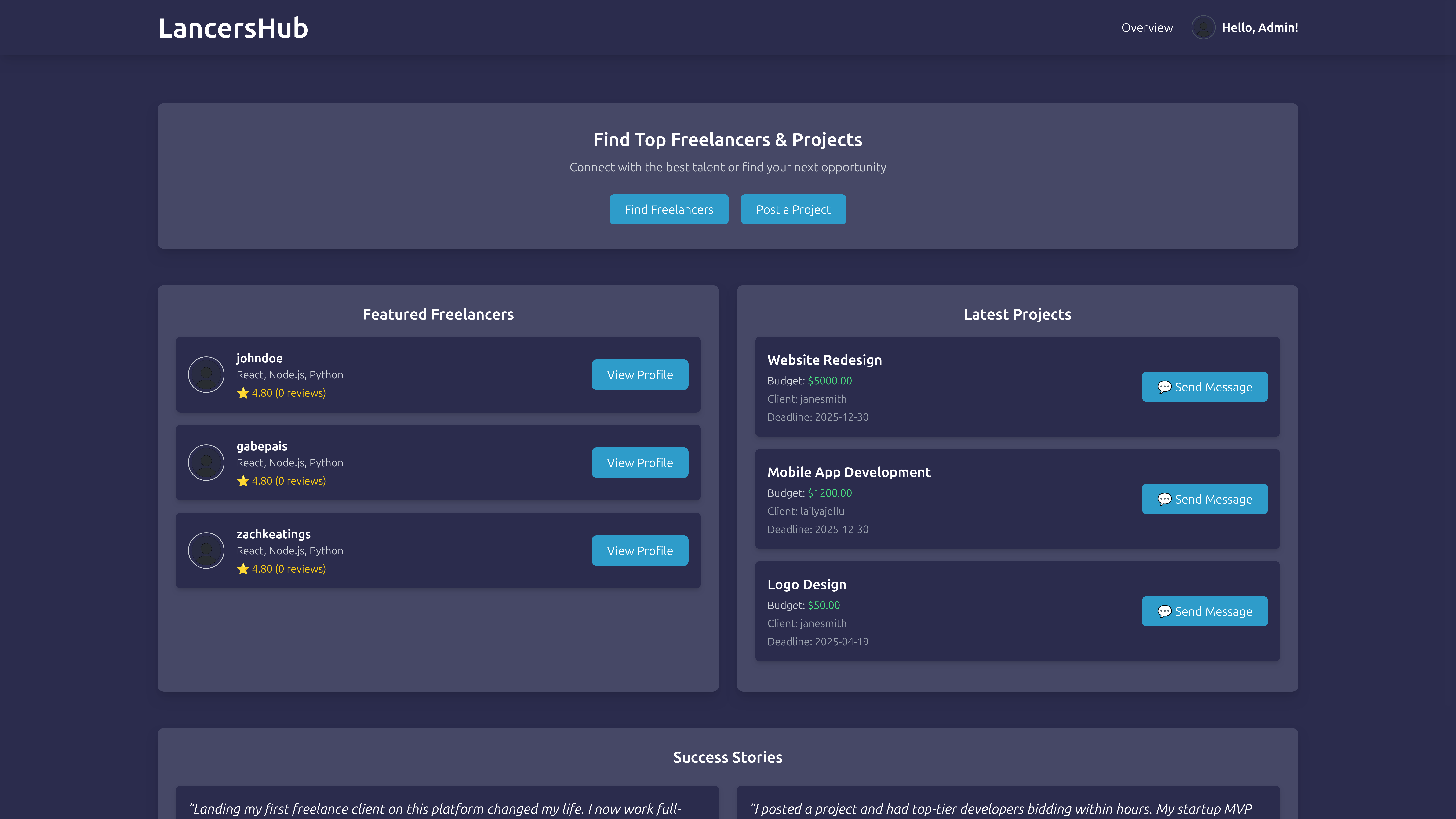LancersHub project screenshot