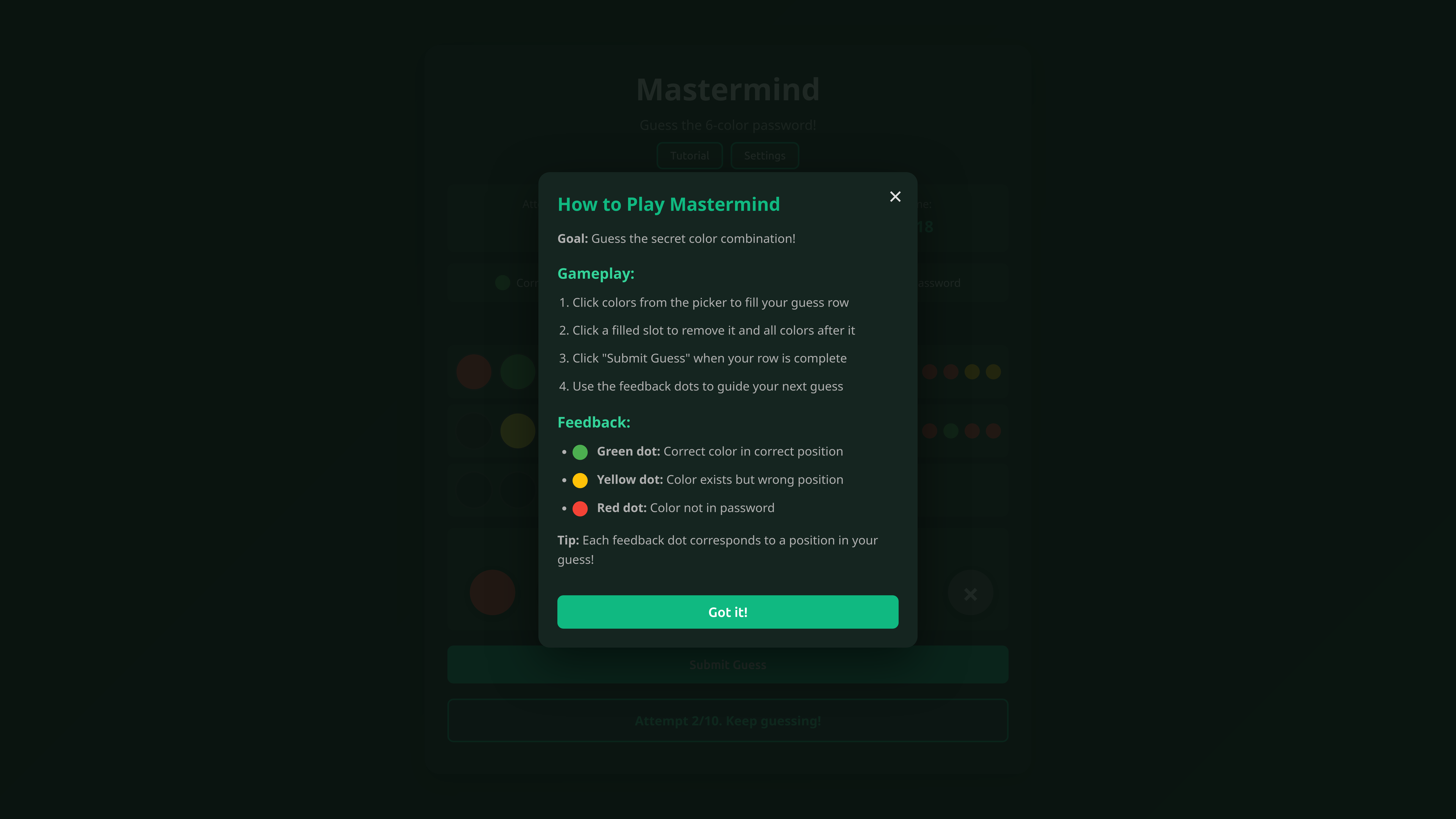 Tutorial popup